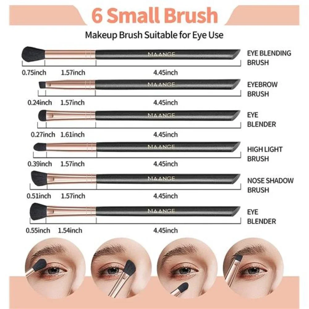 10Pcs Professional Makeup Brush Set with Black Case